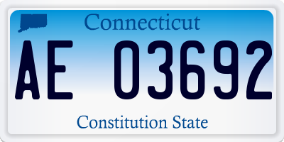 CT license plate AE03692