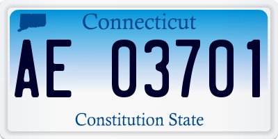 CT license plate AE03701