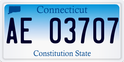CT license plate AE03707