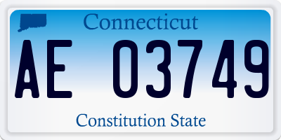 CT license plate AE03749