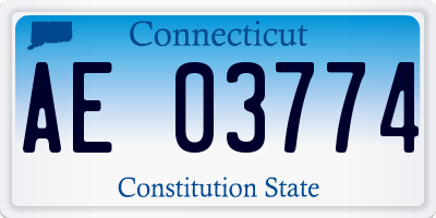 CT license plate AE03774