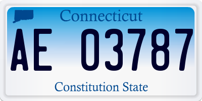 CT license plate AE03787