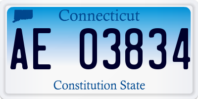 CT license plate AE03834