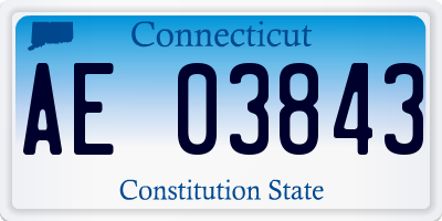 CT license plate AE03843