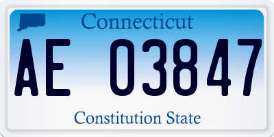 CT license plate AE03847