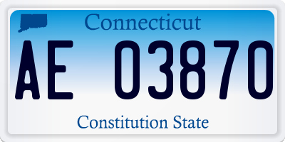 CT license plate AE03870