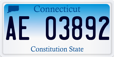 CT license plate AE03892