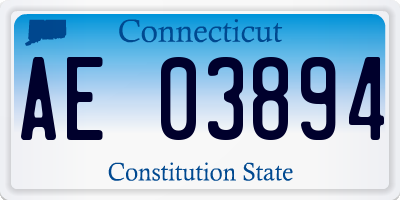 CT license plate AE03894