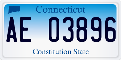 CT license plate AE03896