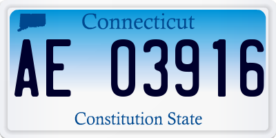 CT license plate AE03916