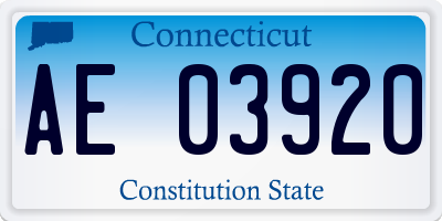 CT license plate AE03920