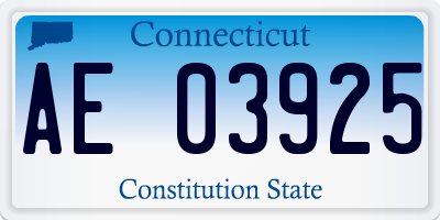 CT license plate AE03925