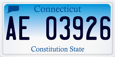 CT license plate AE03926