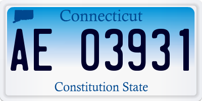 CT license plate AE03931