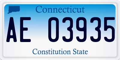 CT license plate AE03935