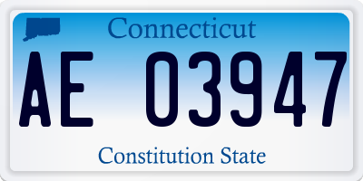 CT license plate AE03947