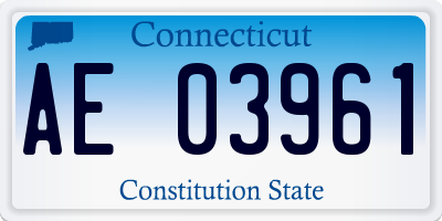 CT license plate AE03961
