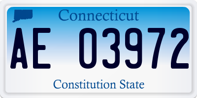 CT license plate AE03972