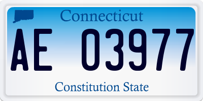 CT license plate AE03977