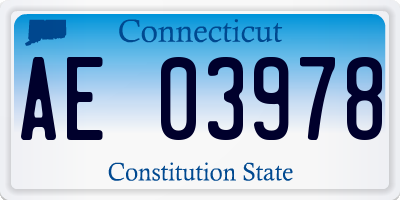 CT license plate AE03978