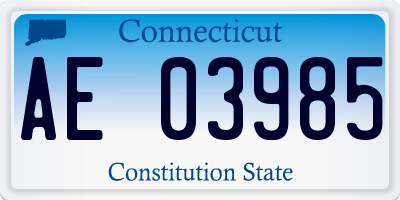 CT license plate AE03985