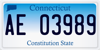 CT license plate AE03989