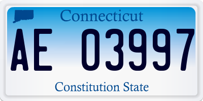 CT license plate AE03997