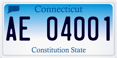 CT license plate AE04001