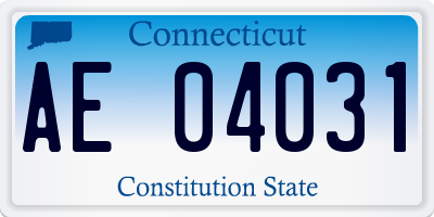 CT license plate AE04031
