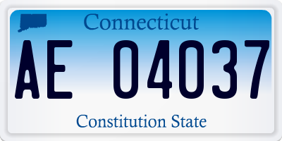 CT license plate AE04037