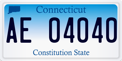 CT license plate AE04040