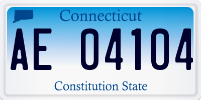 CT license plate AE04104