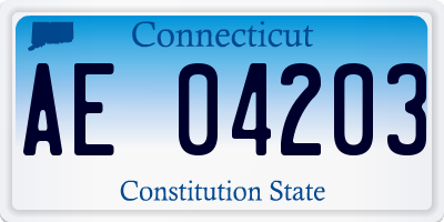 CT license plate AE04203