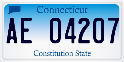 CT license plate AE04207