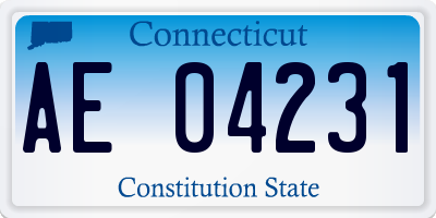 CT license plate AE04231
