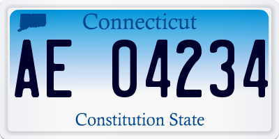 CT license plate AE04234
