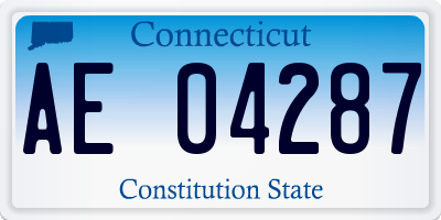 CT license plate AE04287