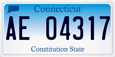 CT license plate AE04317