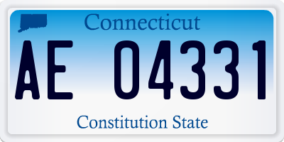 CT license plate AE04331