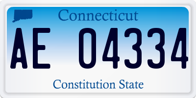 CT license plate AE04334