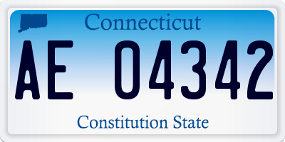 CT license plate AE04342