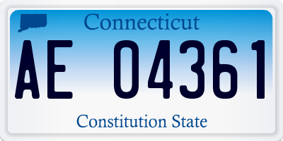 CT license plate AE04361