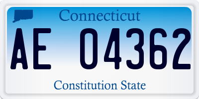 CT license plate AE04362