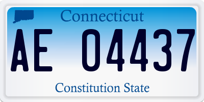 CT license plate AE04437