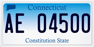 CT license plate AE04500