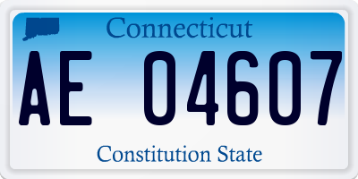 CT license plate AE04607