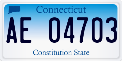 CT license plate AE04703