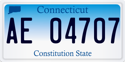 CT license plate AE04707
