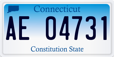 CT license plate AE04731