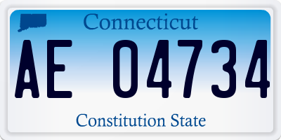CT license plate AE04734